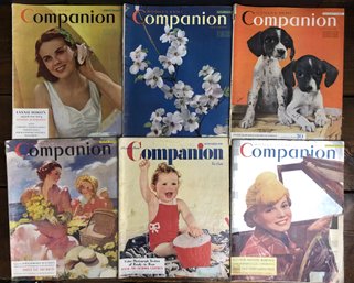 6pc Woman's Home Companion Magazines 1940
