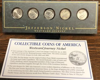 Collectible Coins Of America - 5pc Westward Journey Nickels