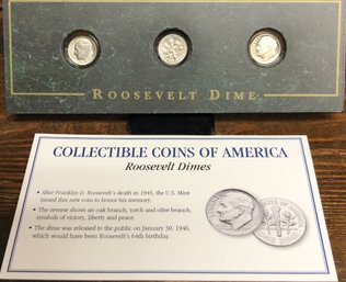 Collectible Coins Of America - 3pc Roosevelt Dimes