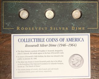 Collectible Coins Of America - 3pc Silver Roosevelt Dimes