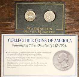 Collectible Coins Of America - 2pc Silver Washington Quarters