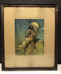 Antique Print - Chief With Rifle