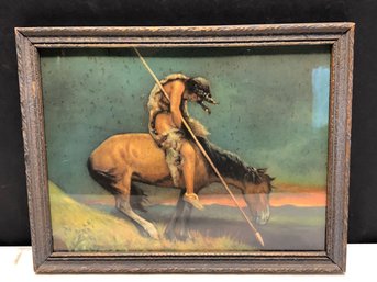 Small Antique Indian Print - End Of Trail
