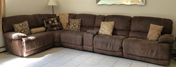 Brown Sectional W/ Dual Recliners