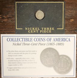 Collectible Coins Of America - 1866 Nickel Three Cent Piece