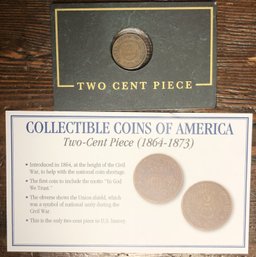 Collectible Coins Of America - 1870 Two Cent Piece
