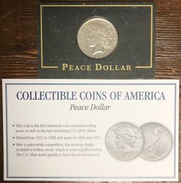 Collectible Coins Of America - 1922 Peace Dollar