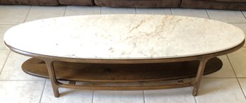 Mid Century Marble Top Surfboard Table