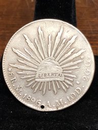 1896 Mexico 8 Reales Silver