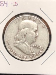 1954-d Franklin Half Dollar