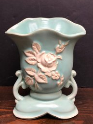 Weller Pottery Blue/ White Flower Vase