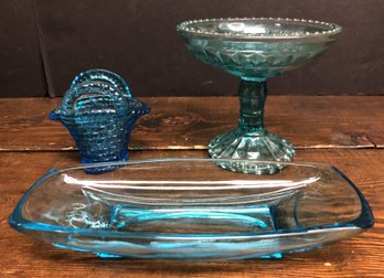 3pc Blue Glass