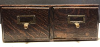 #1 - Antique Oak Two Drawer Card Catalogue