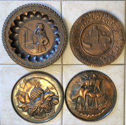 4 Decorative Copper Wall Plates