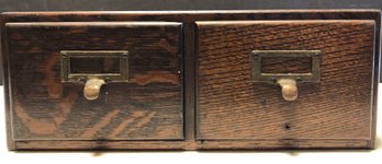 #2 - Antique Oak Two Drawer Card Catalogue