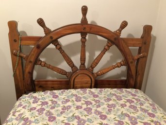 Twin Pine Ships Wheel Headboard/ Bed