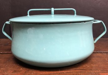 Vintage Dansk Turquoise Enamel Covered Pot