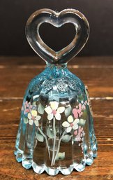 Signed Hand Painted Fenton Bell - Heart Handle