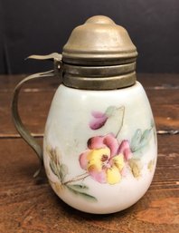 Antique Hand Painted Milk Glass Creamer