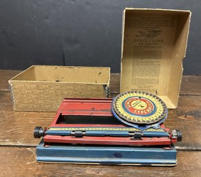 Vintage Tin Litho Toy Simplex Typewriter