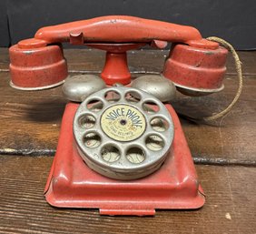 Vintage Tin Litho Play Voice Phone