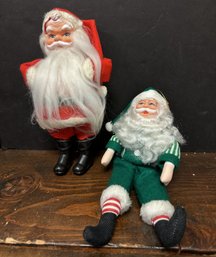 2 Vintage Santa Decorations