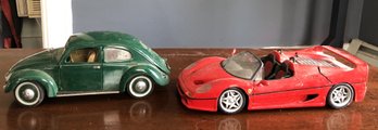 2pc - 1/18 Die-cast Cars - VW & Ferrari