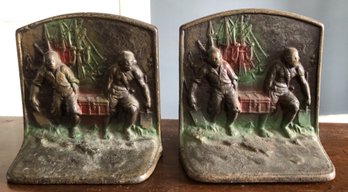 Vintage Cast Iron Pirate Chest Bookends