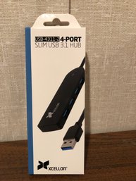 Xcellon 4 Port Slim USB 3.1 Hub - New