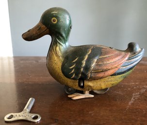 Vintage Tin Litho. Clockwork Duck