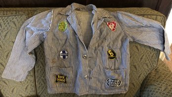 Vintage 1940/50's Childs Railroad Shirt W/ Patches