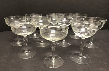 10pc Etched Glasses