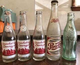 5pc Vintage Soda Bottles