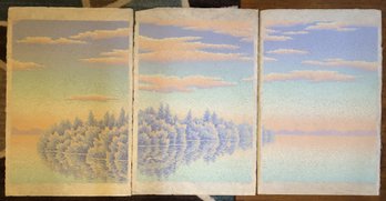 3 Signed & Numbered Art Prints - Paradise Lake - Textured Paper