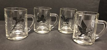 4pc Glass Bird Mugs