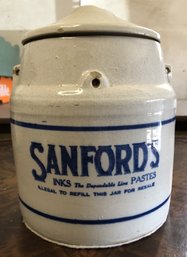 Antique Sanford's Ink Stoneware Crock