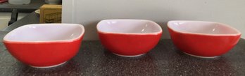 3pc Red Pyrex 12oz Ovenware