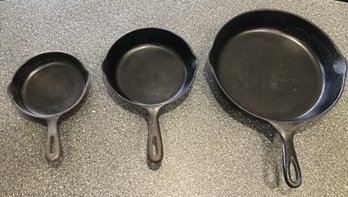 3pc Vintage Cast Iron Pans