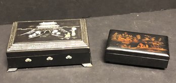 Two Lacquered Wood Boxes