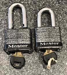 2 Master Locks W/ Keys