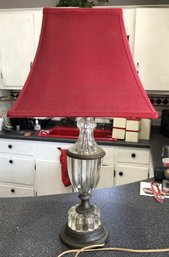 Old Thick Glass/ Brass Lamp