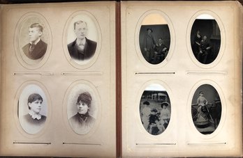 Antique Photo Album - Tin- Types/ Cabinet Cards/ Military