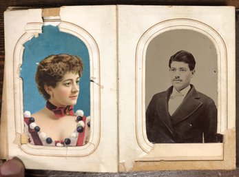 Small Antique Photo Album - Tobacco Cards/ Tin- Types