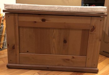 Wood Storage Box With Cushion Top
