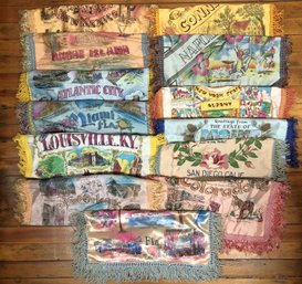 13pc Vintage State Souvenir Pillowcases