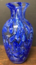 Vintage Cobalt Swirl Handblown Vase