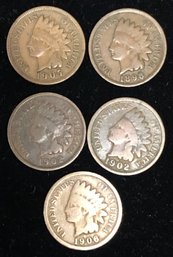 5pc Indian Head Cents