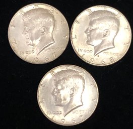 3pc 40 Percent Silver Kennedy Half Dollars