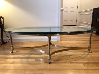 Oval - Brass/glass Coffee Table
