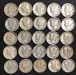 #11 - 25pc Assorted Mercury Dimes